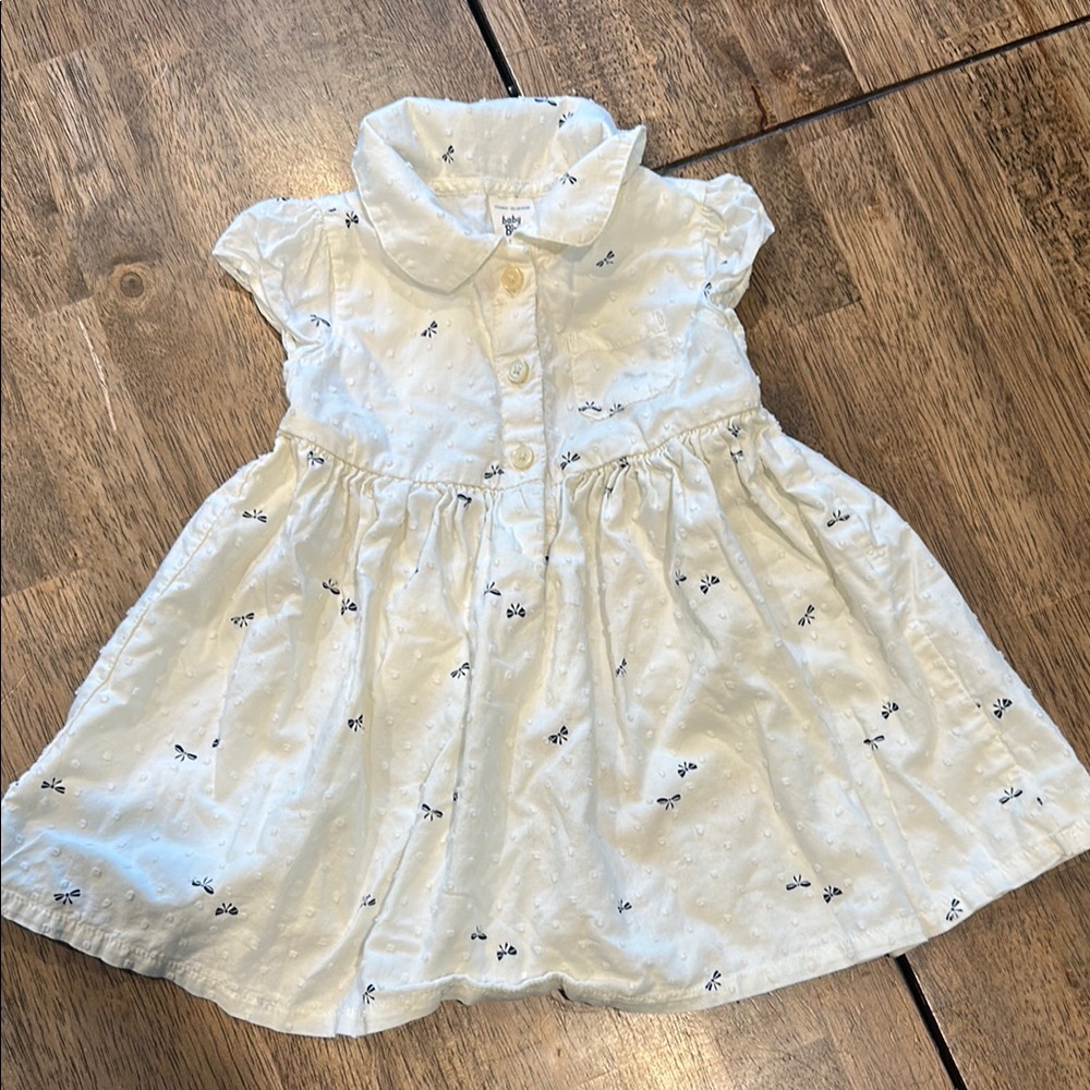 Baby Bigosh White Eyelet Dress with Navy Floral Accents
